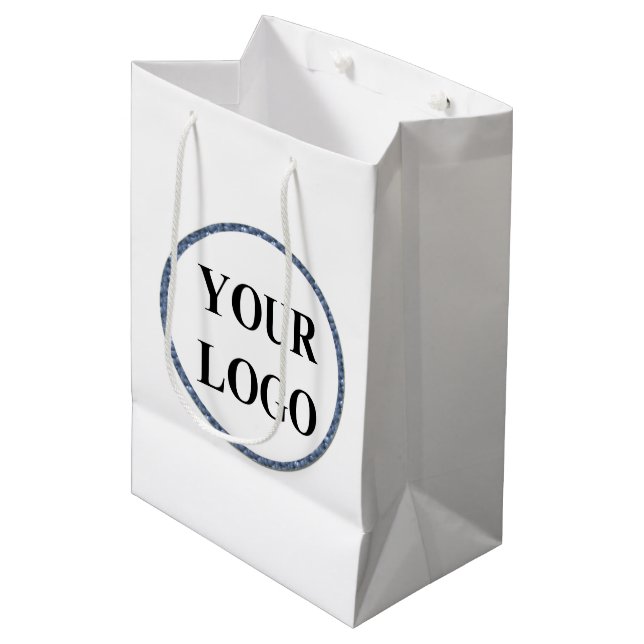 Create Your Own Personalized Add Your Logo Medium Gift Bag (Front Angled)