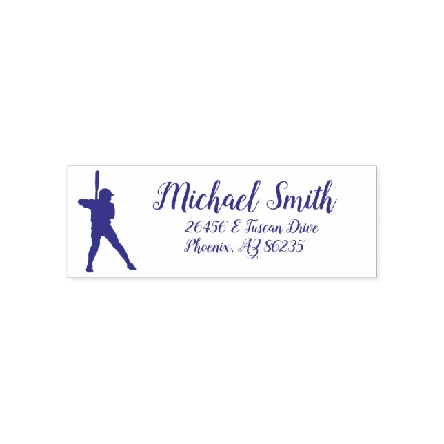 Create Your Own Personalized Address Baseball Self-inking Stamp (Design)