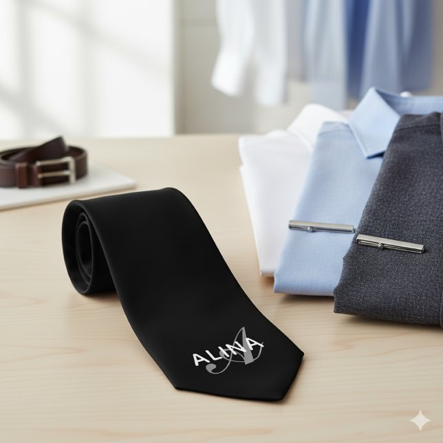 Create Your Own Personalized Back Name Monogram  Neck Tie (Creator Uploaded)