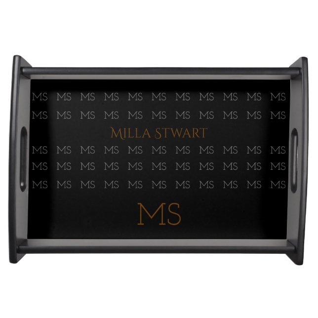 create your own personalized black serving tray (Front)