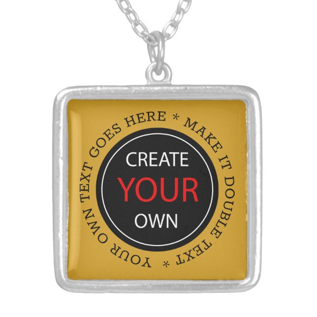 Create Your Own - Personalized, branded / Photo Silver Plated Necklace (Front)