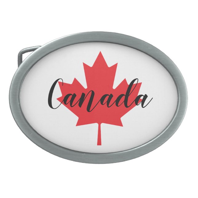 Create Your Own Personalized Canada Red Maple Leaf Belt Buckle (Front)