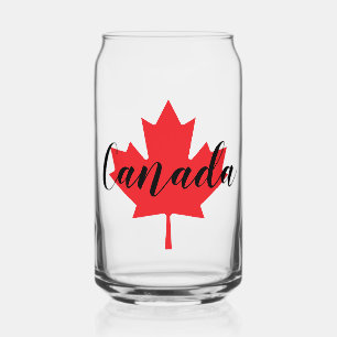 Create Your Own Personalized Canada Red Maple Leaf Can Glass