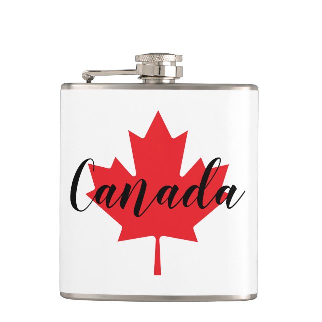 Create Your Own Personalized Canada Red Maple Leaf Flask (Front)
