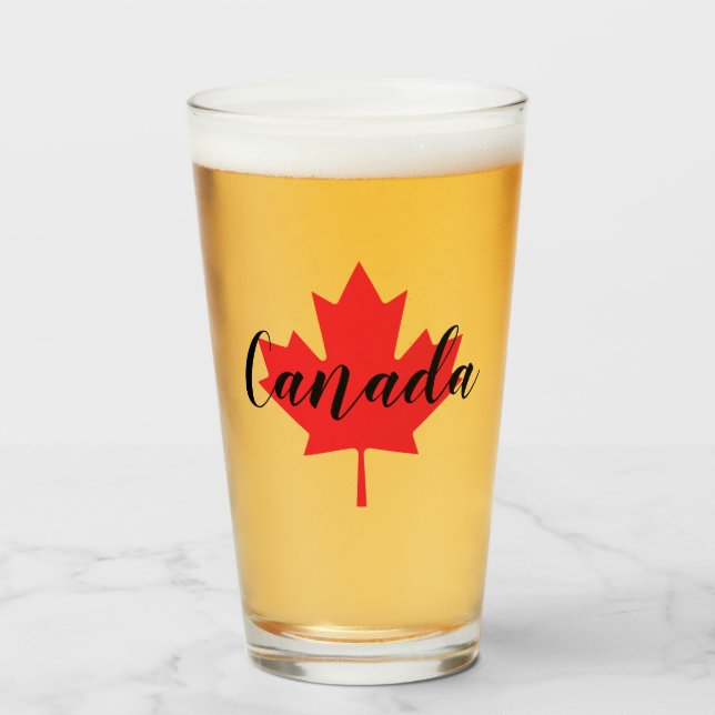Create Your Own Personalized Canada Red Maple Leaf Glass (Front Filled)