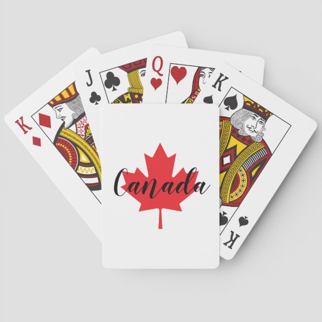Create Your Own Personalized Canada Red Maple Leaf Poker Cards (Back)