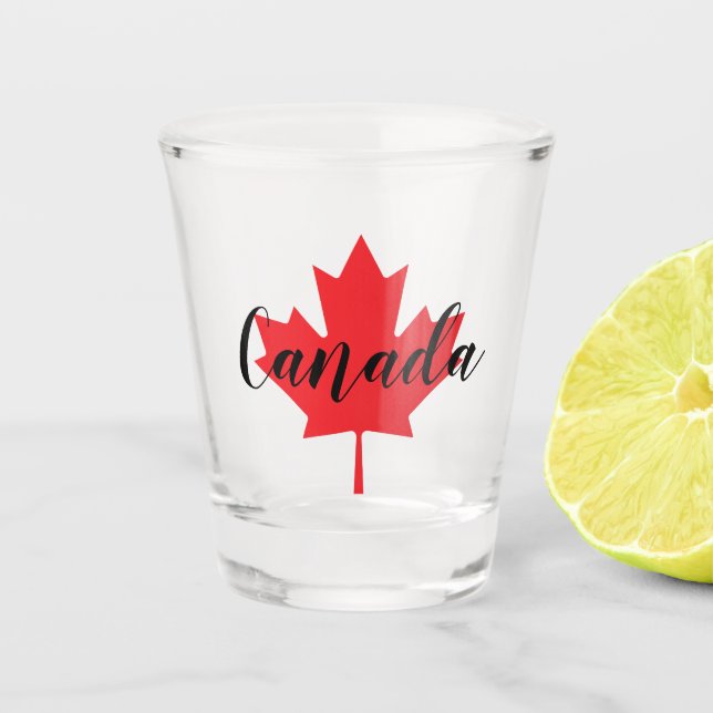 Create Your Own Personalized Canada Red Maple Leaf Shot Glass (Front)