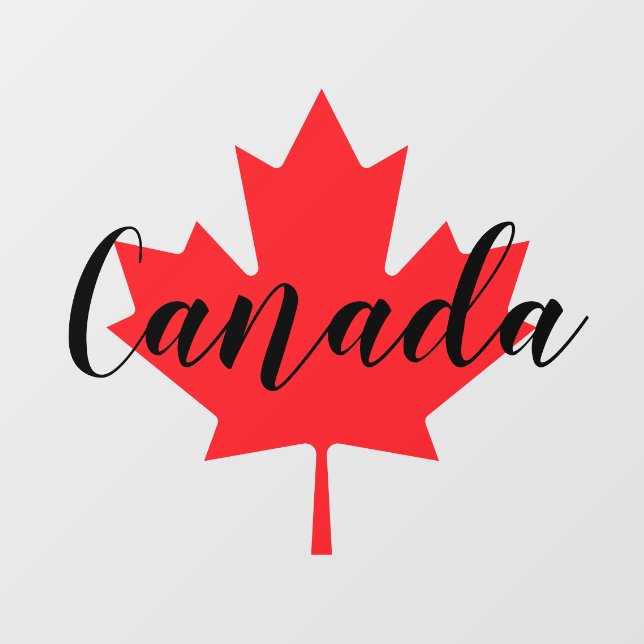 Create Your Own Personalized Canada Red Maple Leaf Window Cling (Sheet)