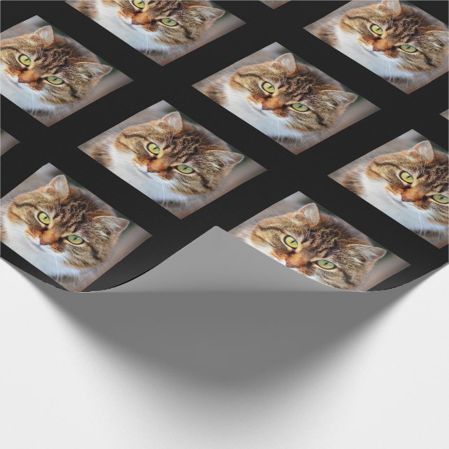 Create Your Own Personalized Cat Photo Wrapping Paper (Corner)