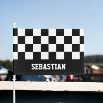 Create Your Own Personalized Checked (2 Sided) Car Flag by Ricaso_Designs at Zazzle