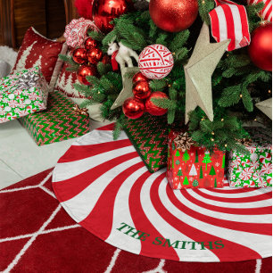 Create Your Own Personalized Christmas Candy Fleece Tree Skirt