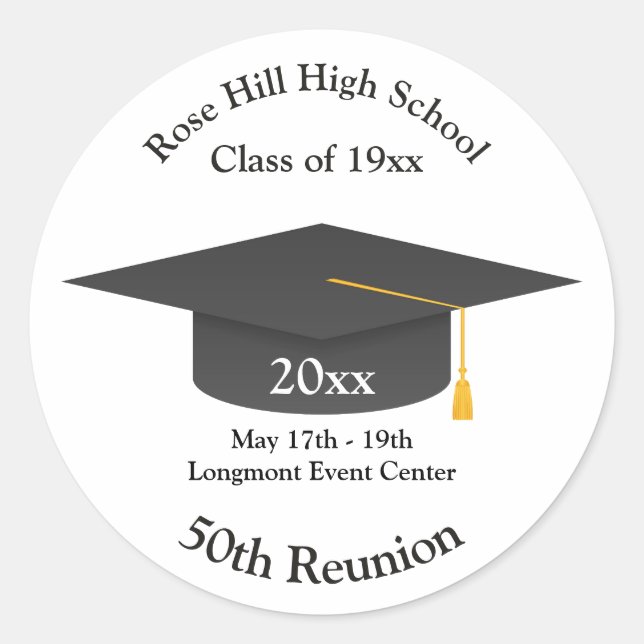 Create Your Own Personalized Class Reunion Sticker (Front)