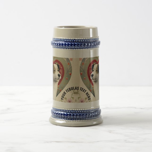Create Your Own Personalized Custom Pet Photo Text Beer Stein (Center)