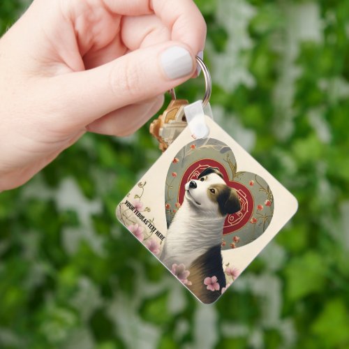 Create Your Own Personalized Custom Pet Photo Text Keychain