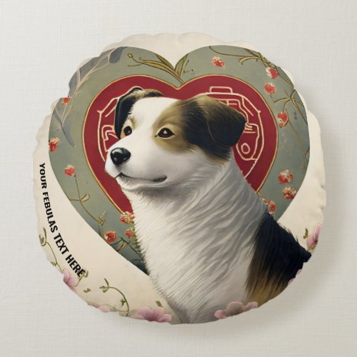 Create Your Own Personalized Custom Pet Photo Text Round Pillow