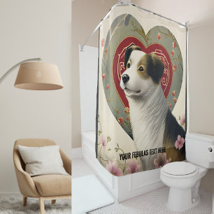Create Your Own Personalized Custom Pet Photo Text Shower Curtain