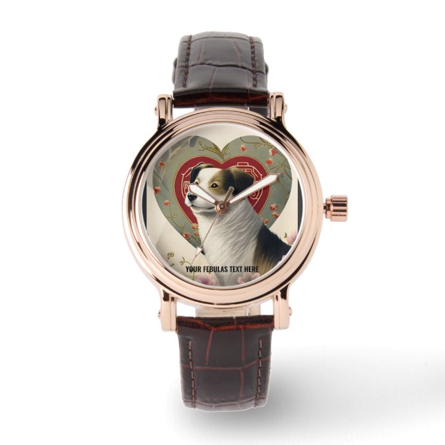 Create Your Own Personalized Custom Pet Photo Text Watch (Front)