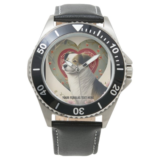 Create Your Own Personalized Custom Pet Photo Text Watch (Front)