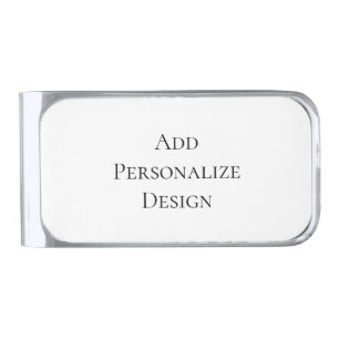 Create Your Own Personalized Custom  Silver Finish Money Clip