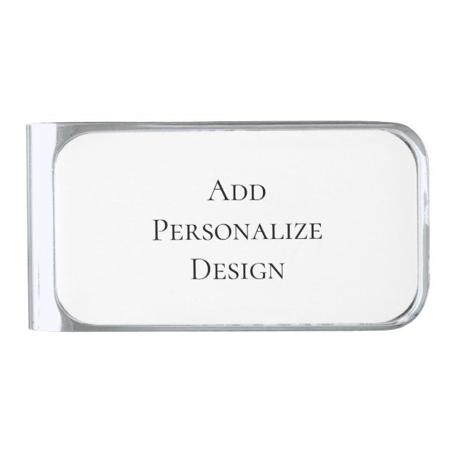 Create Your Own Personalized Custom  Silver Finish Money Clip (Front)