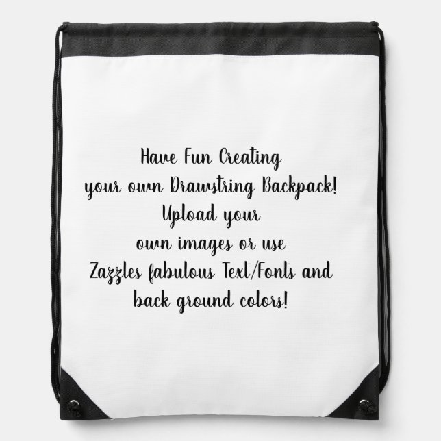 Create Your Own Personalized Customized   Drawstring Bag (Front)