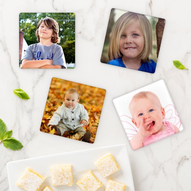 Create your Own Personalized Family Photo Coaster Set (In Situ)
