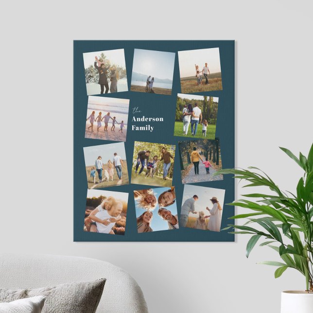 Create Your Own Personalized Family Photo Collage Faux Canvas Print (Creator Uploaded)