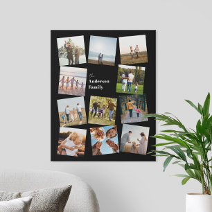 Create Your Own Personalized Family Photo Collage Faux Canvas Print