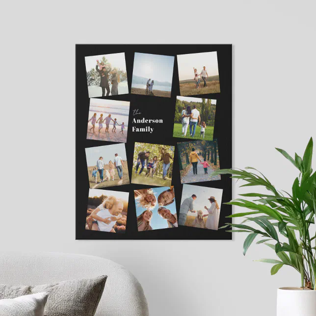 Create Your Own Personalized Family Photo Collage Faux Canvas Print ...