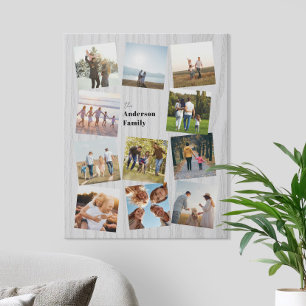 Create Your Own Personalized Family Photo Collage Faux Canvas Print