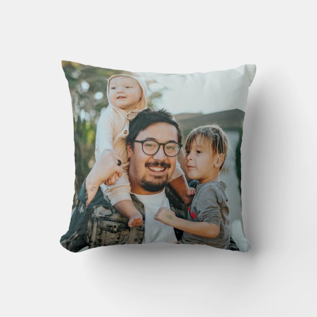 Create Your Own Personalized Family Photo Throw Pillow (Front)