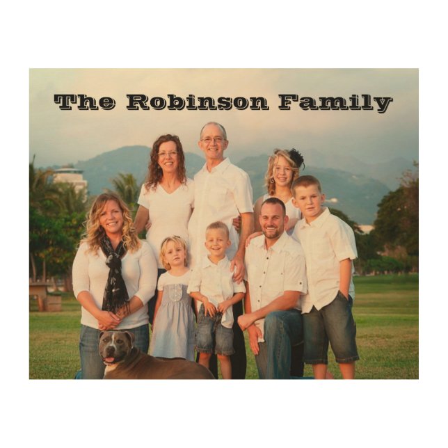 Create Your Own Personalized Family Portrait Wood Wall Art (Front)