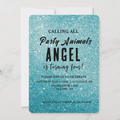 Create Your Own Personalized Glitter  Invitation