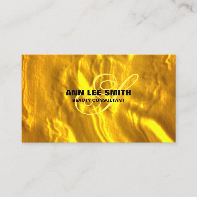 Create Your Own Personalized Gold Art Deco Custom Business Card (Front)
