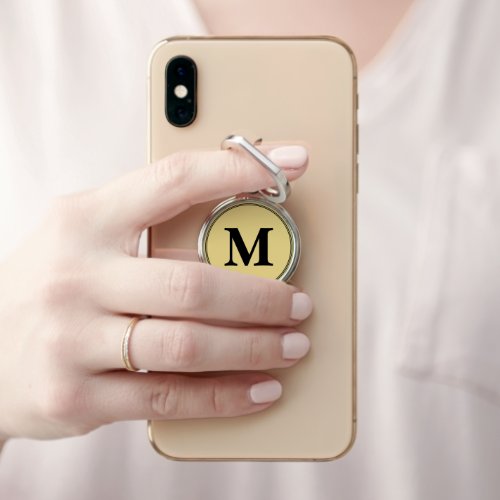 Create Your Own Personalized Gold Black Monogram Phone Ring Stand