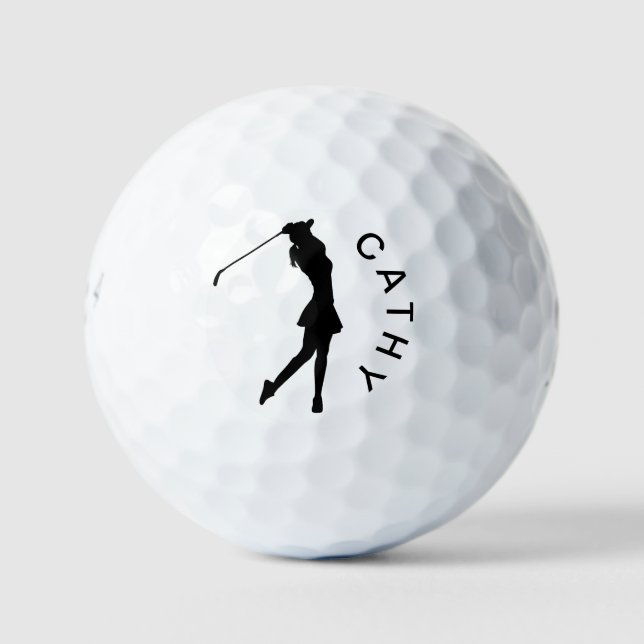Create Your Own Personalized Golfer Logo Name Golf Balls (Front)
