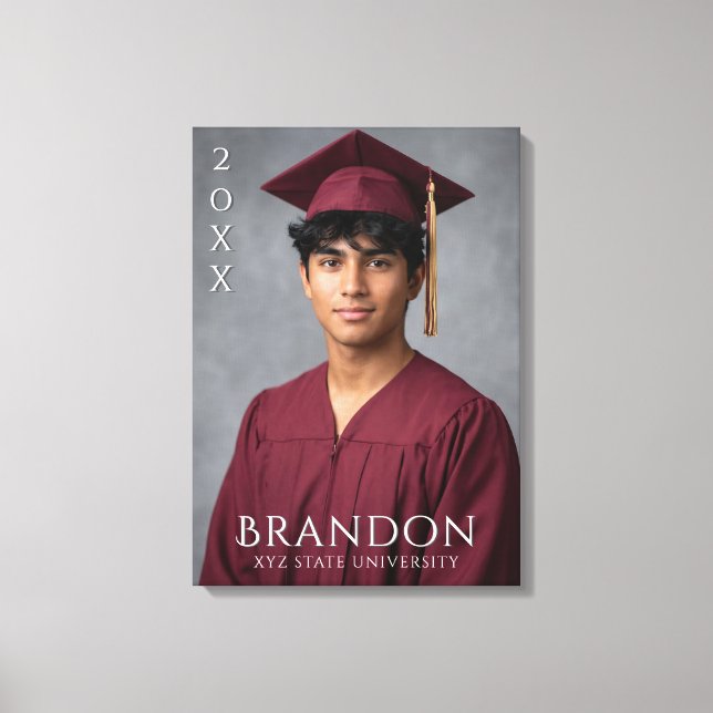 Create Your Own Personalized Graduation Photo  Canvas Print (Front)