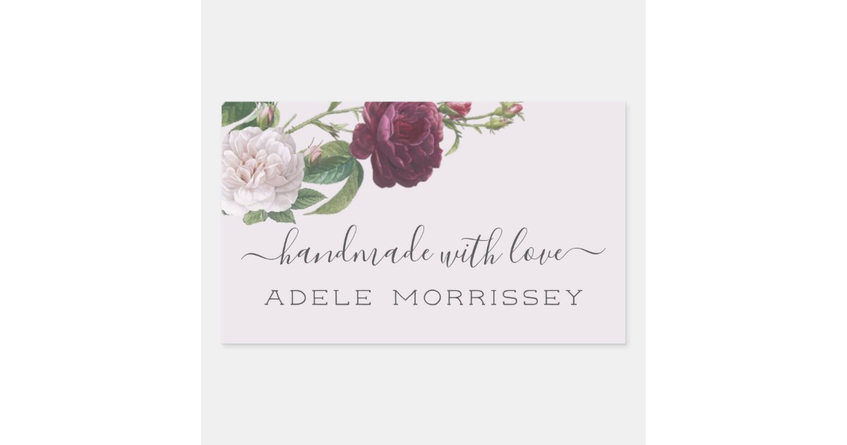 Create Your Own Personalized Handmade Floral Rectangular Sticker | Zazzle