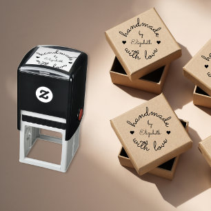 Create Your Own Personalized Handmade with Love Self-inking Stamp