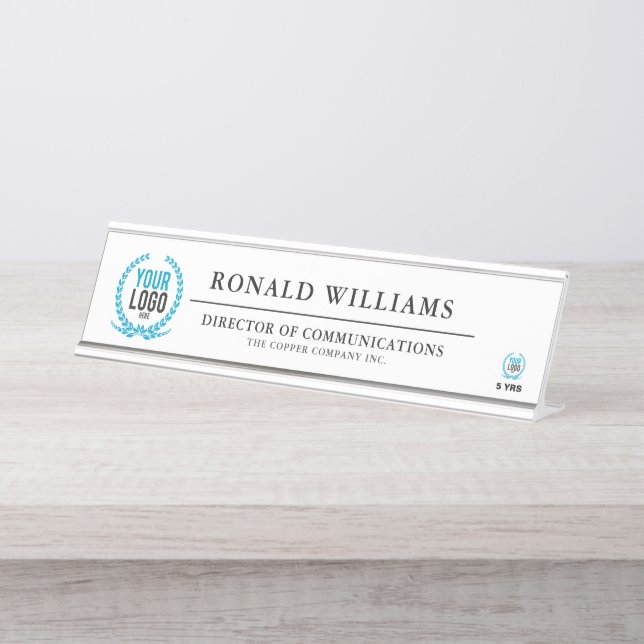 Create your Own Personalized Logo Desk Name Plate (Front)