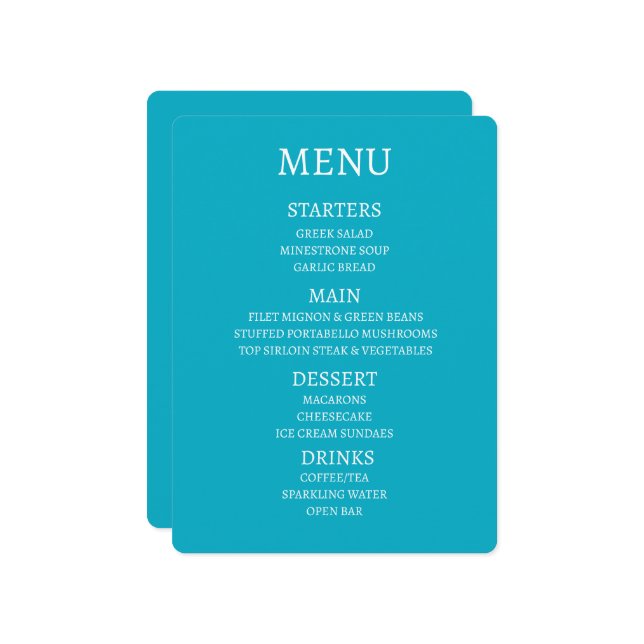 Create Your Own Personalized Menu (Front/Back In Situ)