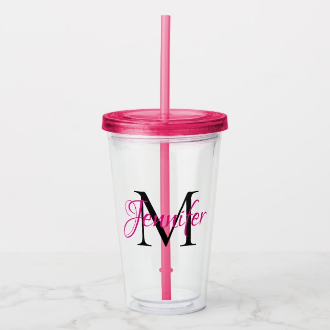 Create Your Own Personalized Monogram Acrylic Tumbler (Front)