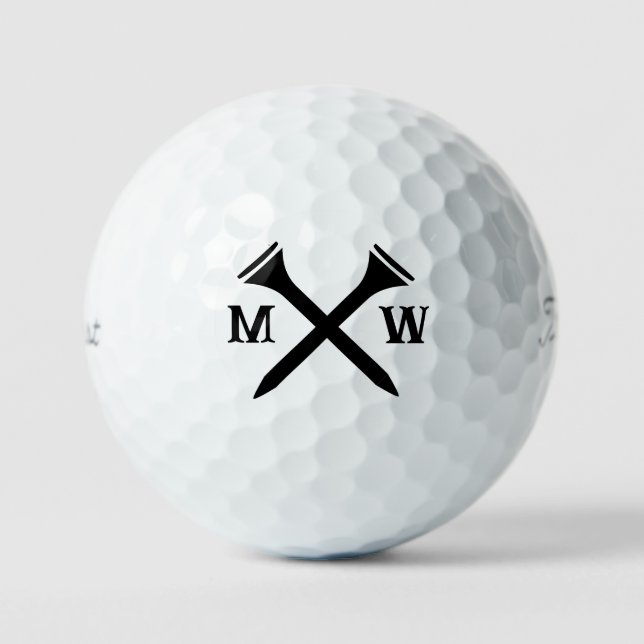 Create Your Own Personalized Monogram Golf Clubs Balls (Front)