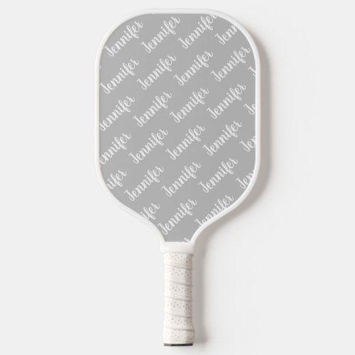 Create Your Own Personalized Name Gray Pickleball Paddle
