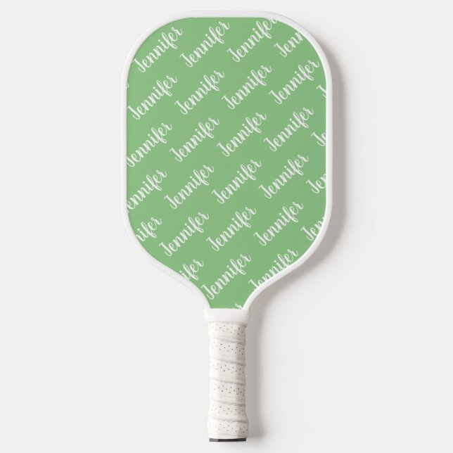 Create Your Own Personalized Name Green Pickleball Paddle (Front)