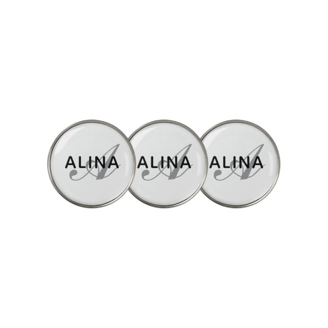 Create Your Own Personalized Name Monogram Golf Ball Marker (3 Up)