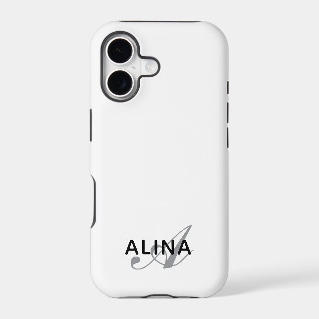 Create Your Own Personalized Name Monogram Tough Case-Mate iPhone Case (Back)