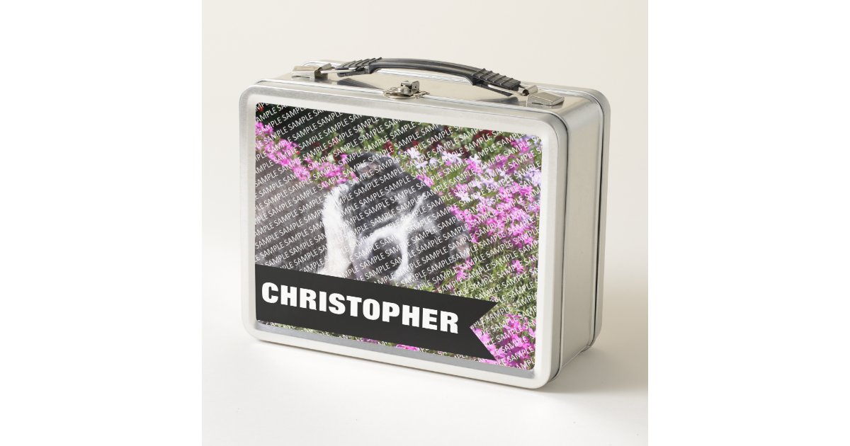 Create Your Own Personalized Name & Photo Metal Lunch Box | Zazzle