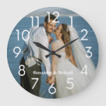 Create Your Own Personalized Name Wedding Photo    Large Clock at Zazzle