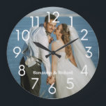 Create Your Own Personalized Name Wedding Photo    Large Clock<br><div class="desc">Personalized photo clock that is perfect as a wedding anniversay gift, new home housewarming gift for the newly weds and a unique keepsake gift.</div>